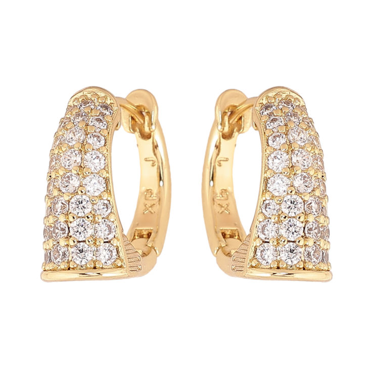 Серьги Xuping цвет Позолота 14K колечки "Инкрустация кристаллами" фото №12