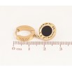 Сережки Xuping TTM Stainless Steelколір 14K підвіски на колечках "Декоративні підвіски із чорними вставками" фото №2