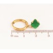 Сережки Xuping TTM Stainless Steel колір 14K підвіски на колечках "Зелені кристали" 6х6мм фото №2