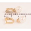 Сережки Xuping колір Позолота 14K підвіски на колечках "Перлинні підвіски з інкрустацією кристалами" 2 в 1 фото №2