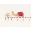 Серьги Xuping цвет Позолота 14K пусеты "Подвески с красными кристаллами" фото №2
