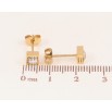 Сережки Xuping TTM Stainless Steel колір 14K пусети "Кристали" 5х5мм фото №2