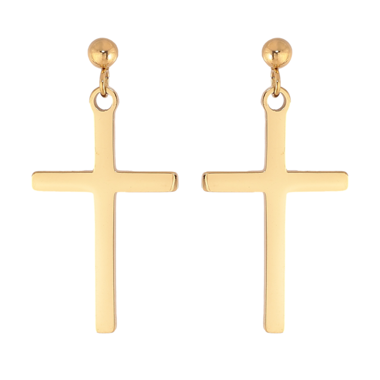 Серьги Xuping TTM Stainless Steel цвет  14K пусеты "Крестики" фото №1