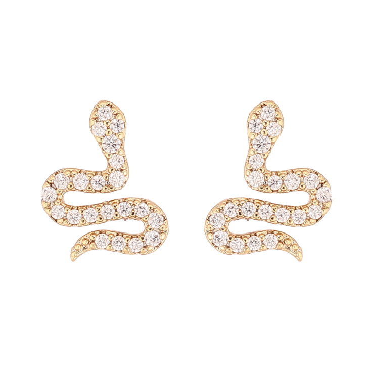 Сережки Xuping колір Позолота 14K пусети "Змійки з кристалами" фото №22