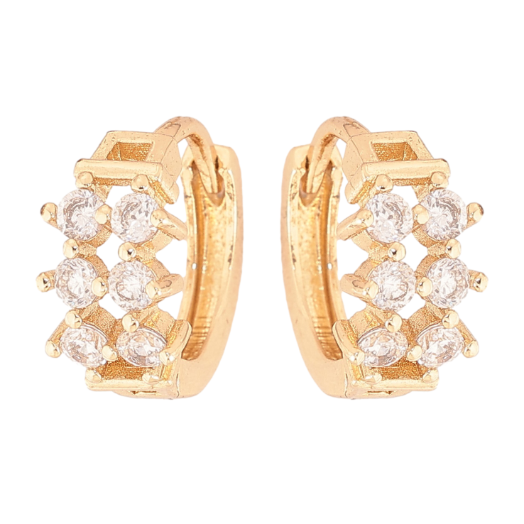 Сережки Xuping колір Позолота 14K колечка "Візерунок з кристалами" фото №25 Сережки Xuping колір Позолота 14K колечка "Візерунок з кристалами" фото №25