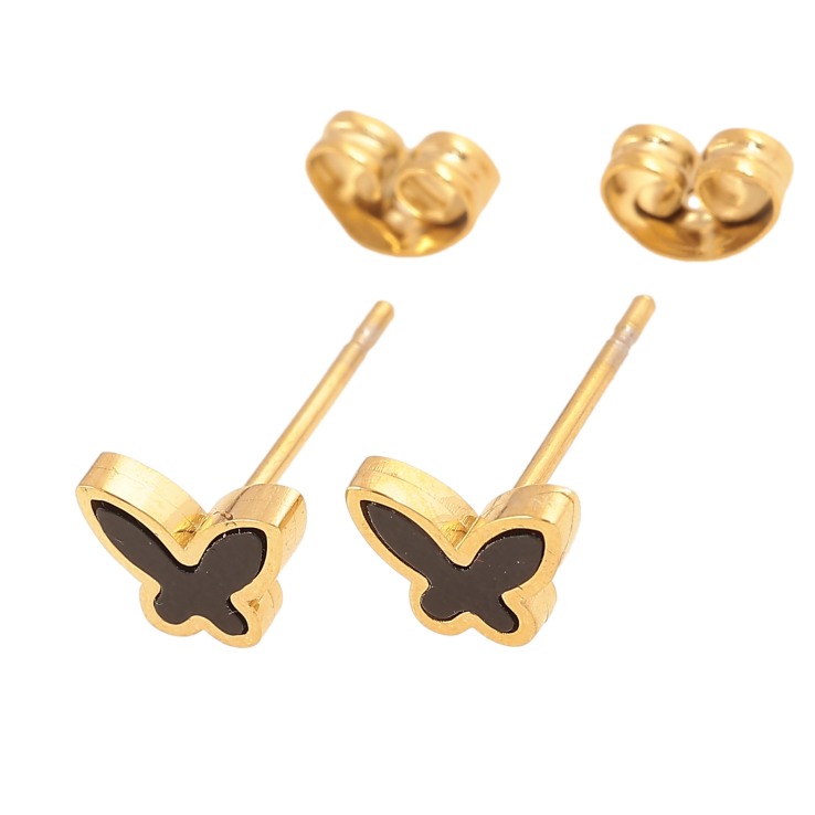 Сережки Xuping TTM Stainless Steel колір 14K пусети "Метелики" фото №8 Сережки Xuping TTM Stainless Steel колір 14K пусети "Метелики" фото №8