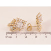 Серьги Xuping цвет Позолота 14K пусеты "Банты с ромбами" фото №2