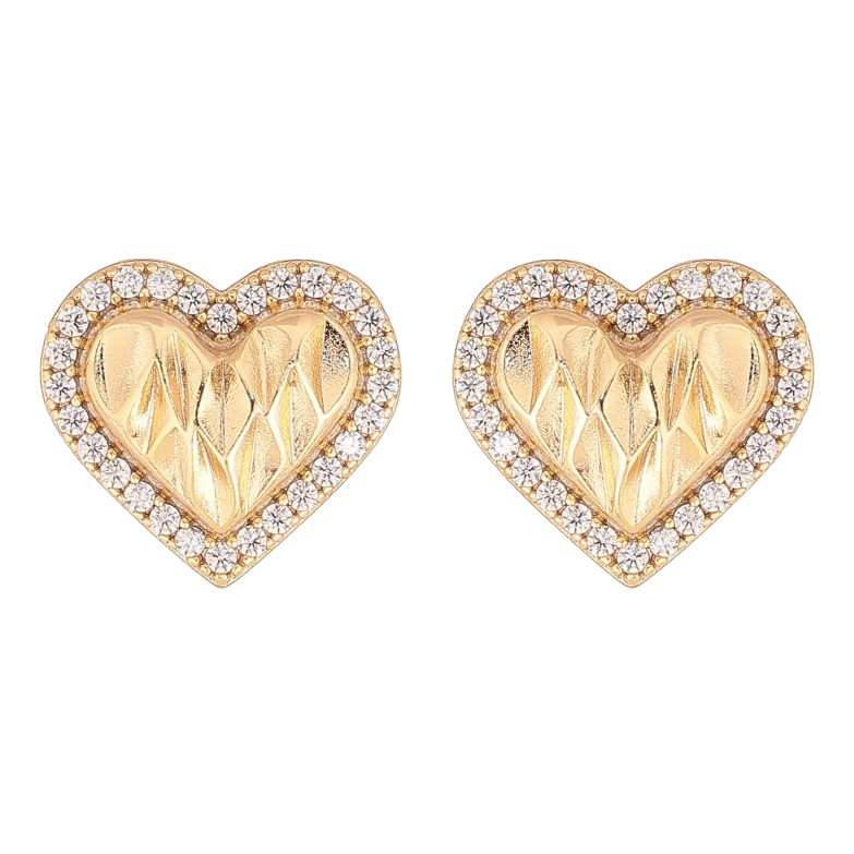 Серьги Xuping цвет Позолота 14K пусеты "Сердечки" фото №1 Серьги Xuping цвет Позолота 14K пусеты "Сердечки" фото №1