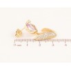 Серьги Xuping цвет Позолота 14K пусеты "Цветочки с сиреневыми кристаллами" фото №2