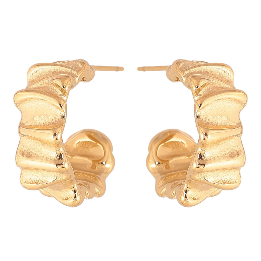 Сережки Xuping колір Позолота 14K пусети "Декоративні дуги" фото №1 Сережки Xuping колір Позолота 14K пусети "Декоративні дуги" фото №1