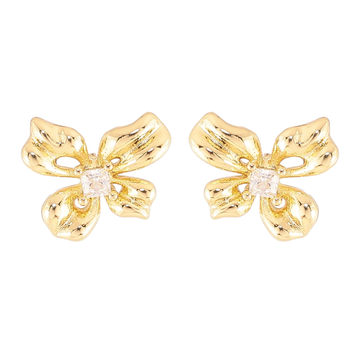 Сережки Xuping колір Позолота 14K пусети "Метелики з кристалами" фото №20