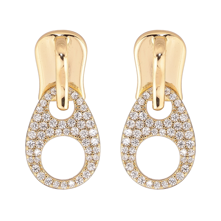 Сережки Xuping колір Позолота 14K пусети "Замочки" фото №4 Сережки Xuping колір Позолота 14K пусети "Замочки" фото №4