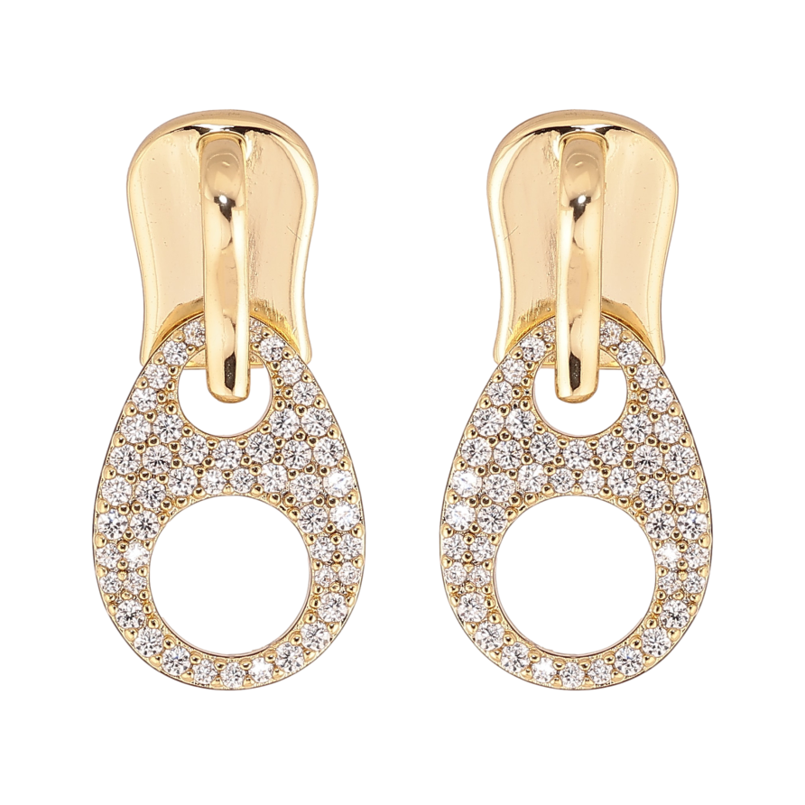 Сережки Xuping колір Позолота 14K пусети "Замочки" фото №1 Сережки Xuping колір Позолота 14K пусети "Замочки" фото №1