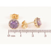 Сережки Xuping колір Позолота 14K пусети "Бузові кристали в обрамленні" ø 9мм фото №2 Сережки Xuping колір Позолота 14K пусети "Бузові кристали в обрамленні" ø 9мм фото №2