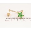 Сережки Xuping колір Позолота 14K пусети "Квіточки з зеленими кристалами" фото №2 Сережки Xuping колір Позолота 14K пусети "Квіточки з зеленими кристалами" фото №2