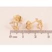 Сережки Xuping колір Позолота 14K пусети "Корона з кристалами" фото №2 Сережки Xuping колір Позолота 14K пусети "Корона з кристалами" фото №2