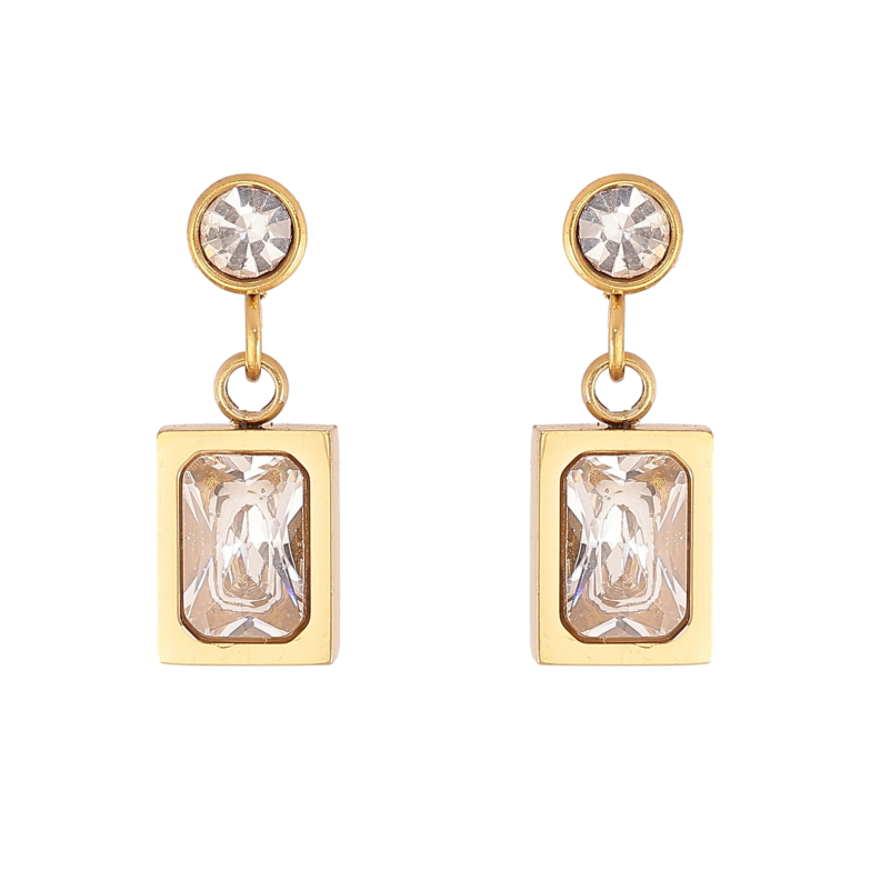 Серьги Xuping TTM Stainless Steel цвет 14K пусеты "Кристальные подвески" фото №1 Серьги Xuping TTM Stainless Steel цвет 14K пусеты "Кристальные подвески" фото №1