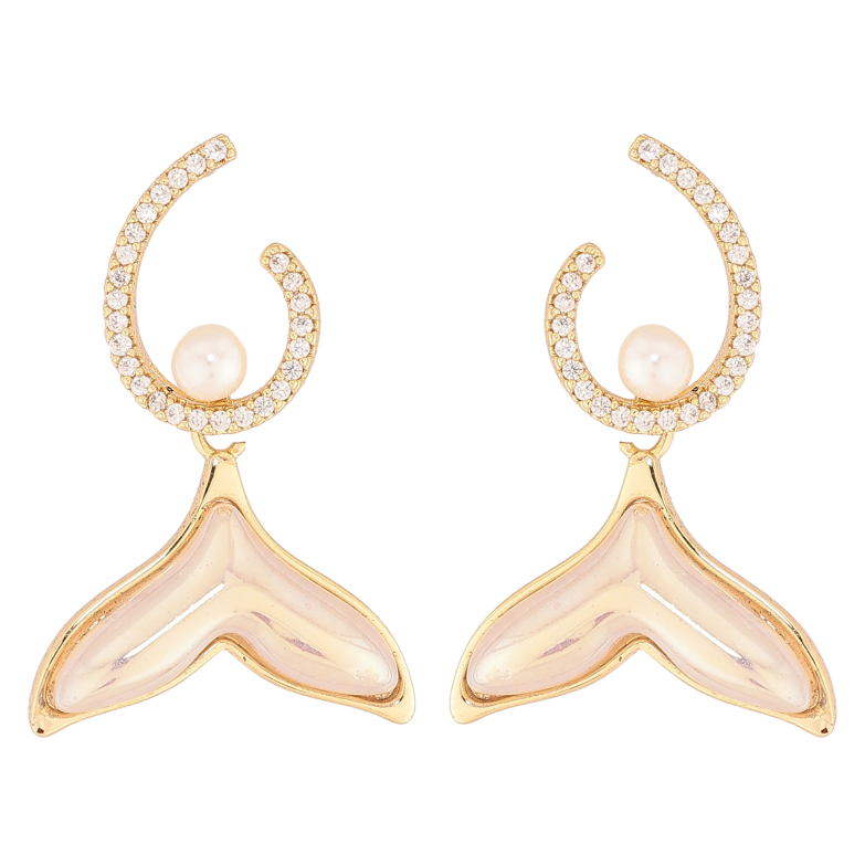 Сережки Xuping колір Позолота 14K пусети "Підвіски хвіст русалки" фото №1