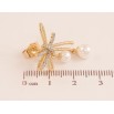 Серьги Xuping цвет Позолота 14K пусеты "Банты с жемчужинами" фото №2