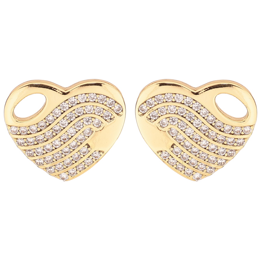Серьги Xuping цвет Позолота 14K пусеты "Сердечки" фото №1 Серьги Xuping цвет Позолота 14K пусеты "Сердечки" фото №1