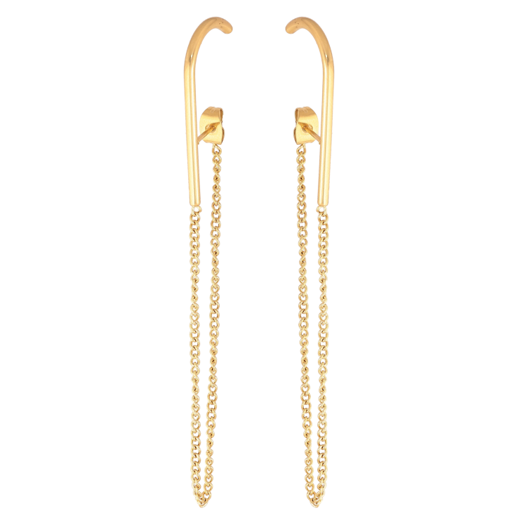 Сережки Xuping TTM Stainless Steel колір 14K пусети "Підвіски з ланцюжками" фото №16 Сережки Xuping TTM Stainless Steel колір 14K пусети "Підвіски з ланцюжками" фото №16