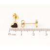 Сережки Xuping TTM Stainless Steel колір 14K пусети "Чорні серця" 6х7мм фото №2