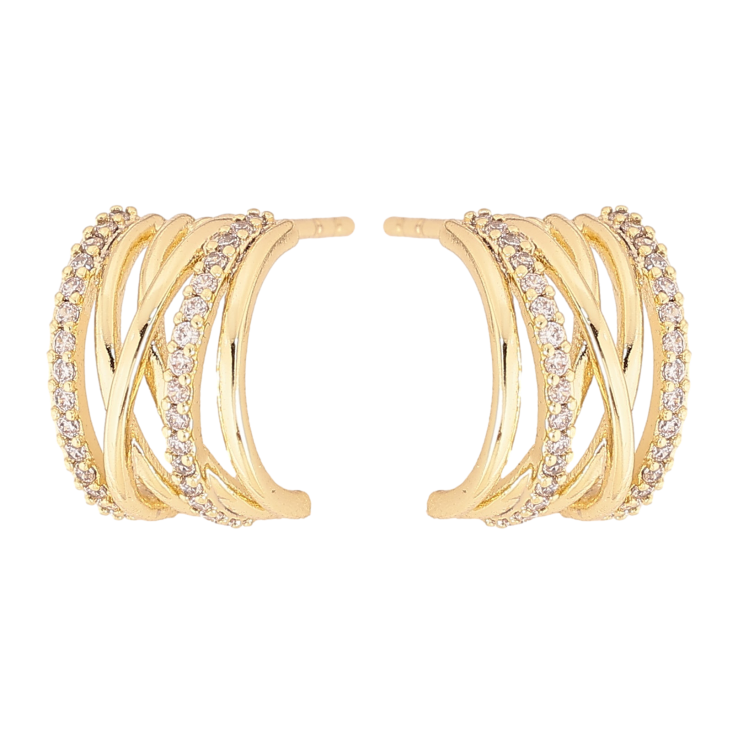 Сережки Xuping колір Позолота 14K пусети "Декоративні дуги" фото №14