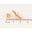 Серьги Xuping цвет Позолота 14K пусеты "Бабочки с жемчужными подвесками" фото №2