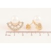 Серьги Xuping цвет Позолота 14K пусеты "Узор с жемчужинами и кристаллами" фото №2