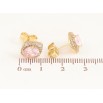 Серьги Xuping цвет Позолота 14K пусеты "Розовые кристаллы в обрамлении" фото №2