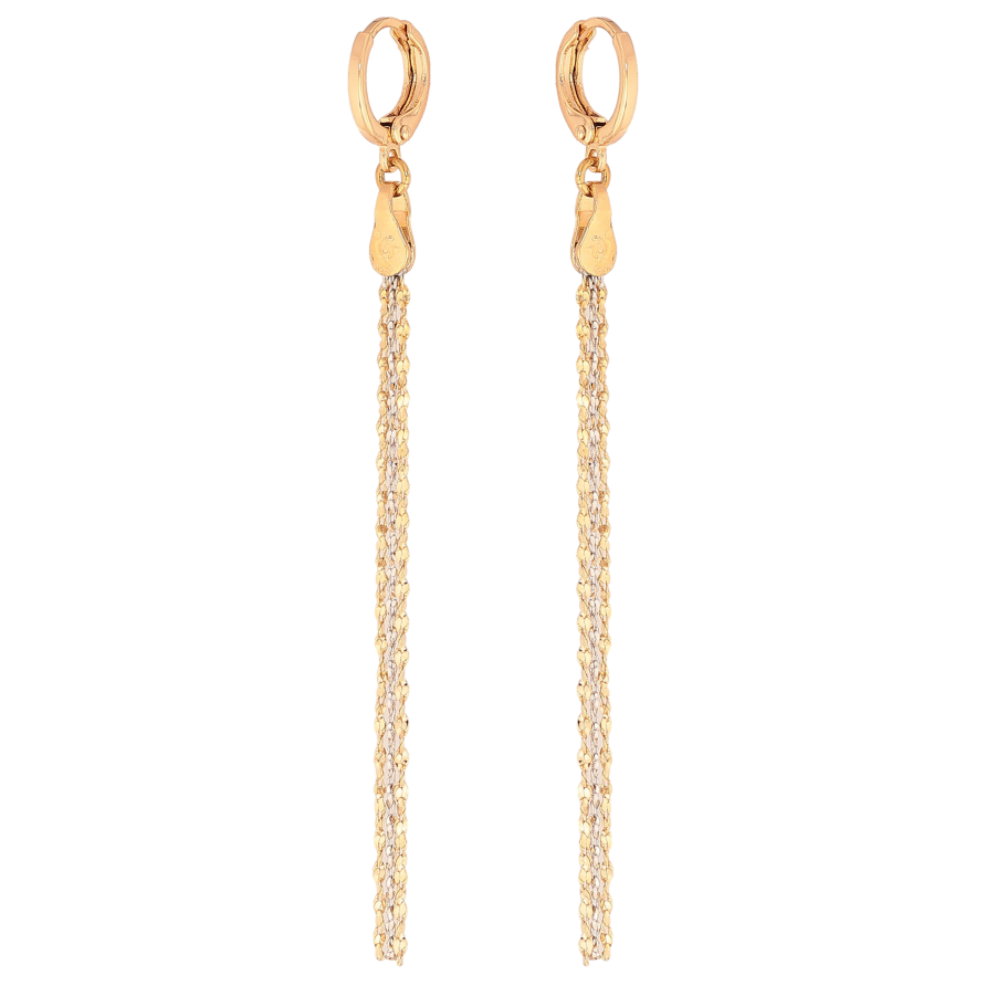 Серьги Xuping цвет Позолота 18K + Родий подвески на колечках "Подвески из цепочек" фото №1