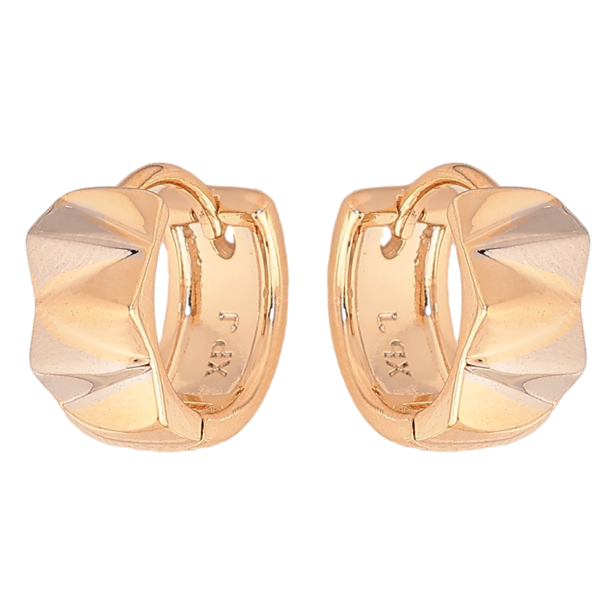 Серьги Xuping цвет Позолота 18K + Родий колечки "Декоративный узор" фото №1