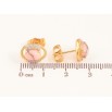 Серьги Xuping цвет Позолота 18K + Родий пусеты "Овалы с розовыми камнями" фото №2