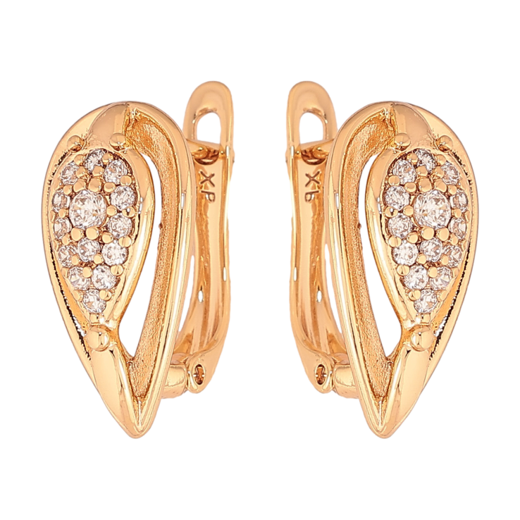 Серьги Xuping цвет Позолота 18К английский замок "Узор с кристаллами" фото №23 Серьги Xuping цвет Позолота 18К английский замок "Узор с кристаллами" фото №23