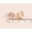 Сережки Xuping колір Позолота 18K англійський замок "Крапельки із білої кераміки вставка кристал" фото №2