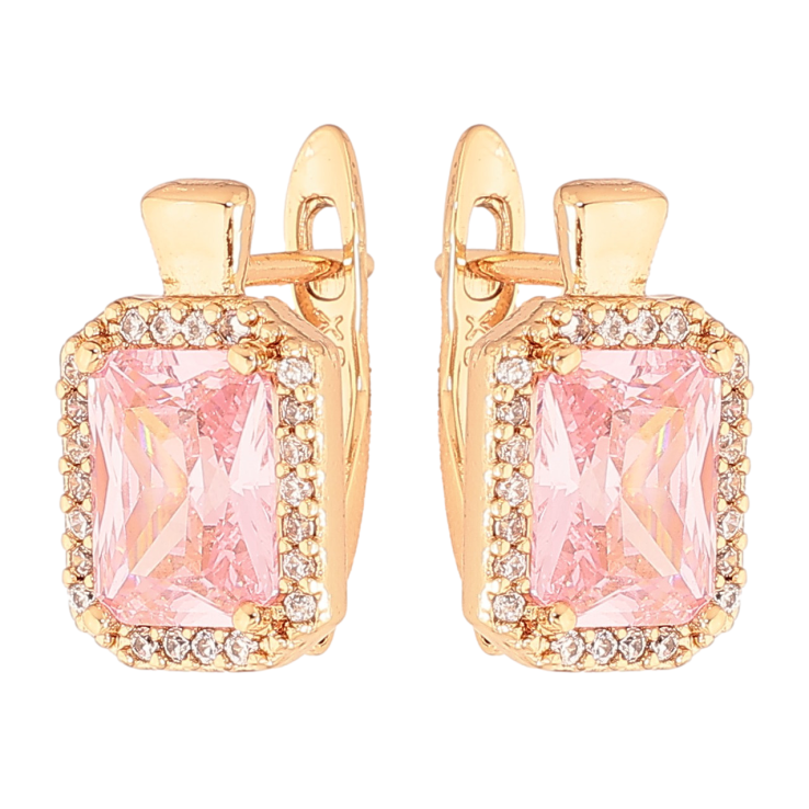 Серьги Xuping цвет Позолота 18K английский замок "Розовые кристаллы в обрамлении" фото №20 Серьги Xuping цвет Позолота 18K английский замок "Розовые кристаллы в обрамлении" фото №20