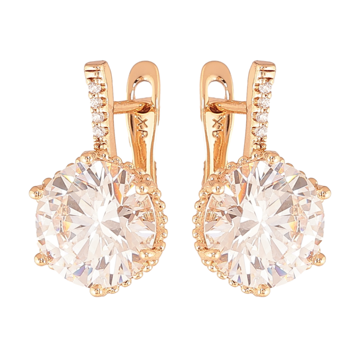 Серьги Xuping цвет Позолота 18K английский замок "Кристаллы" фото №11 Серьги Xuping цвет Позолота 18K английский замок "Кристаллы" фото №11