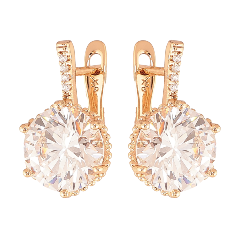 Сережки Xuping колір Позолота 18K англійський замок "Кристали" фото №1 Сережки Xuping колір Позолота 18K англійський замок "Кристали" фото №1