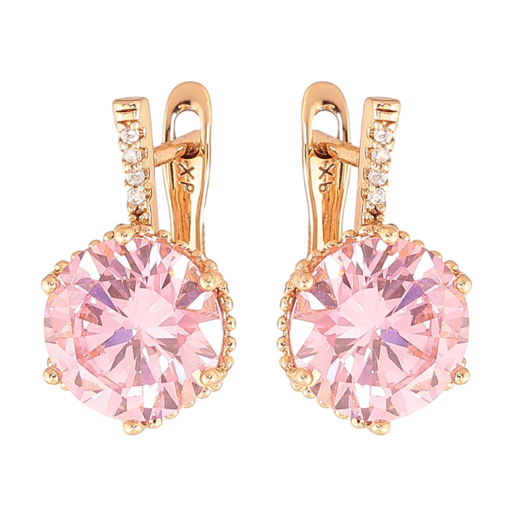 Серьги Xuping цвет Позолота 18K английский замок "Розовые кристаллы" фото №10 Серьги Xuping цвет Позолота 18K английский замок "Розовые кристаллы" фото №10