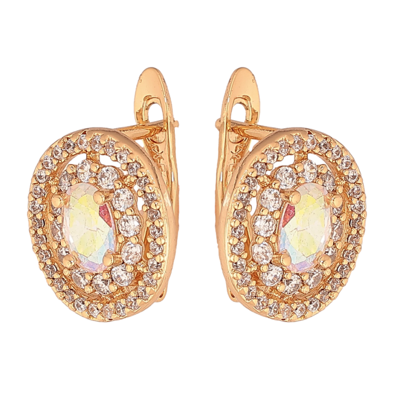 Серьги Xuping цвет Позолота 18К английский замок "Инкрустация кристаллами" фото №1 Серьги Xuping цвет Позолота 18К английский замок "Инкрустация кристаллами" фото №1