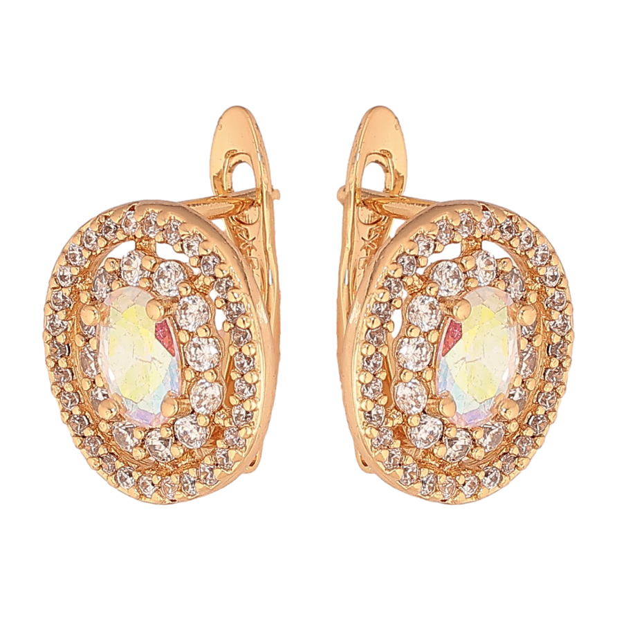 Серьги Xuping цвет Позолота 18К английский замок "Инкрустация кристаллами" фото №1 Серьги Xuping цвет Позолота 18К английский замок "Инкрустация кристаллами" фото №1