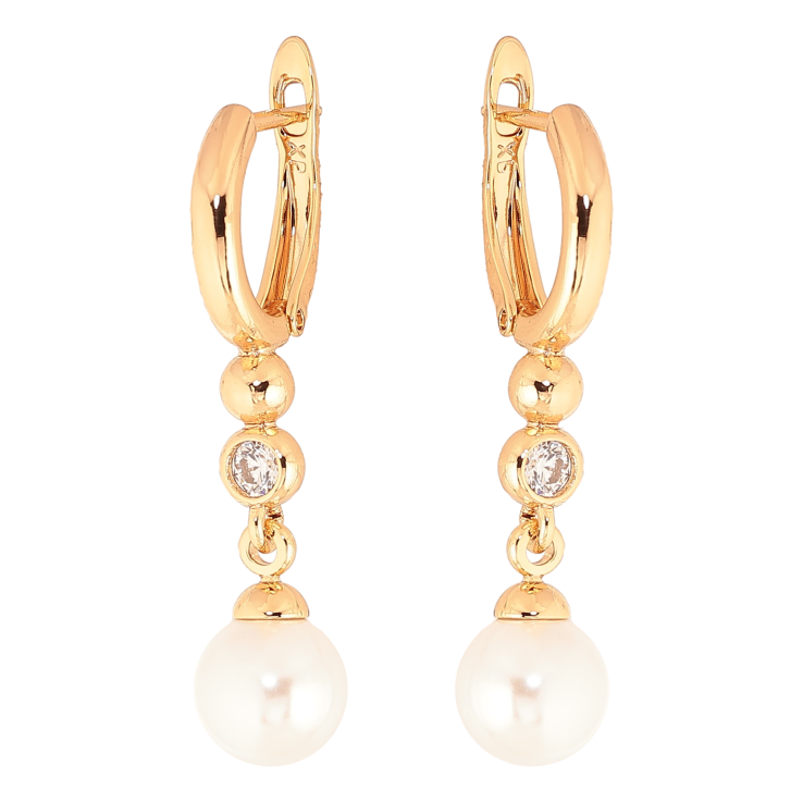 Серьги Xuping цвет Позолота 18К английский замок "Жемчужные подвески с кристаллами" фото №25 Серьги Xuping цвет Позолота 18К английский замок "Жемчужные подвески с кристаллами" фото №25