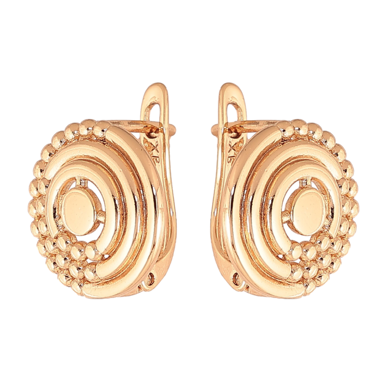 Сережки Xuping колір Позолота 18K англійський замок "Декоративний візерунок" фото №1