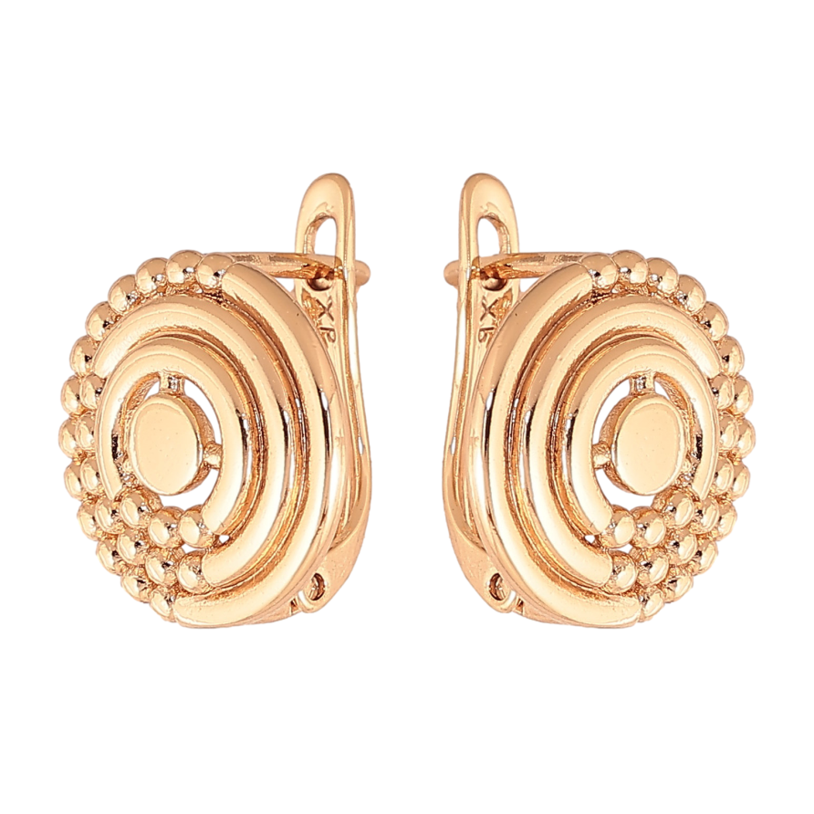 Сережки Xuping колір Позолота 18K англійський замок "Декоративний візерунок" фото №1