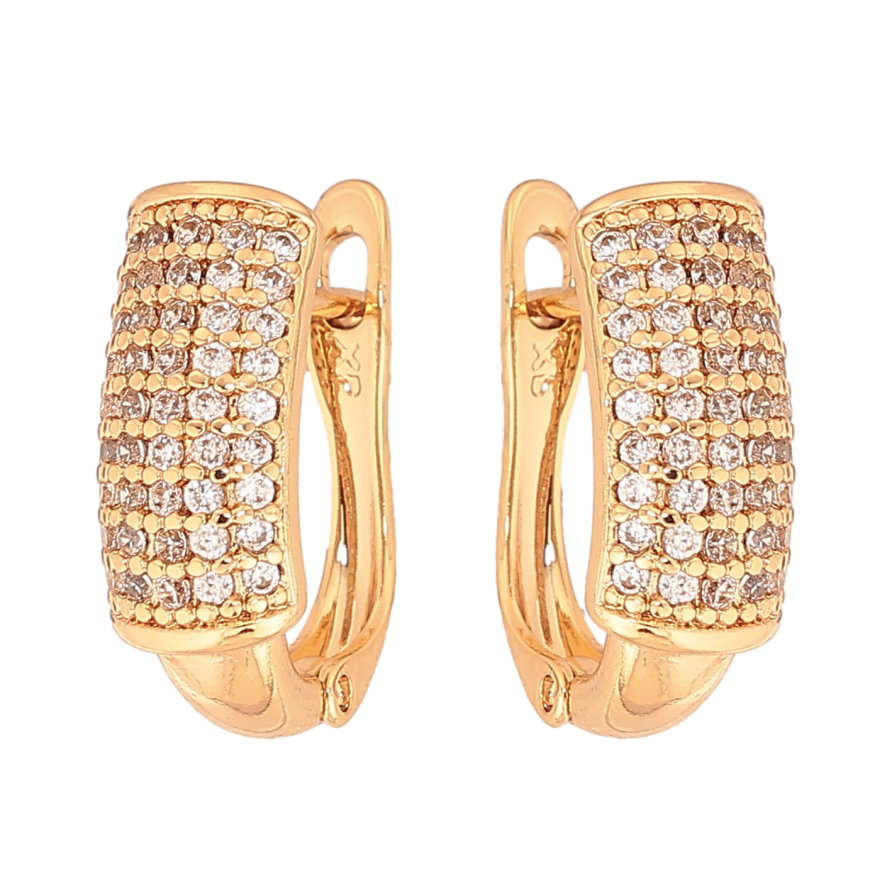 Серьги Xuping цвет Позолота 18К английский замок "Инкрустация кристаллами" фото №1 Серьги Xuping цвет Позолота 18К английский замок "Инкрустация кристаллами" фото №1