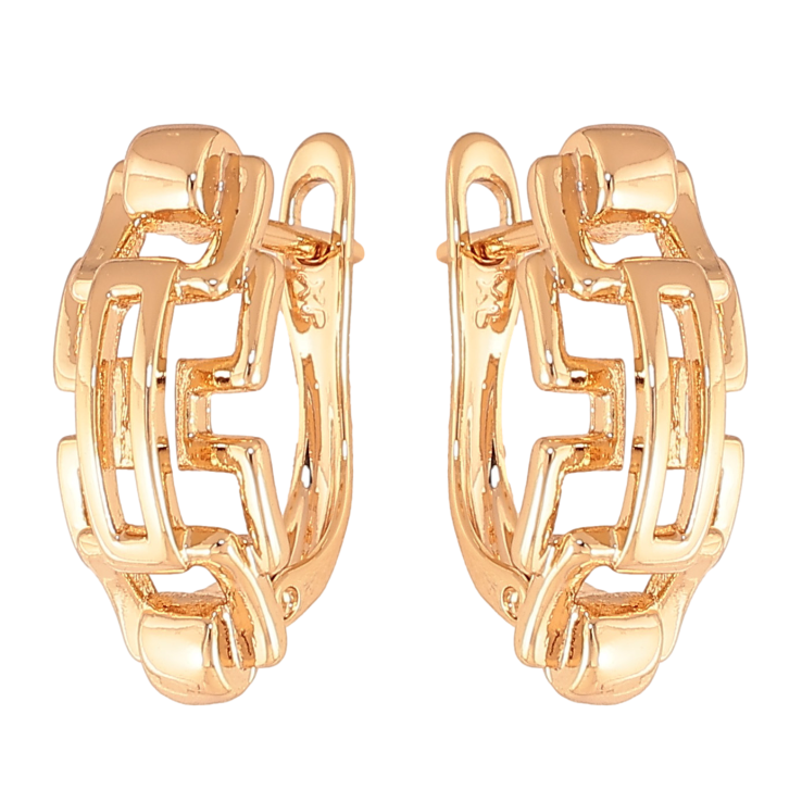 Серьги Xuping цвет Позолота 18К английский замок "Декоративный узор" фото №24