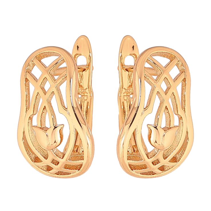 Серьги Xuping цвет Позолота 18К английский замок "Декоративный узор" фото №25 Серьги Xuping цвет Позолота 18К английский замок "Декоративный узор" фото №25