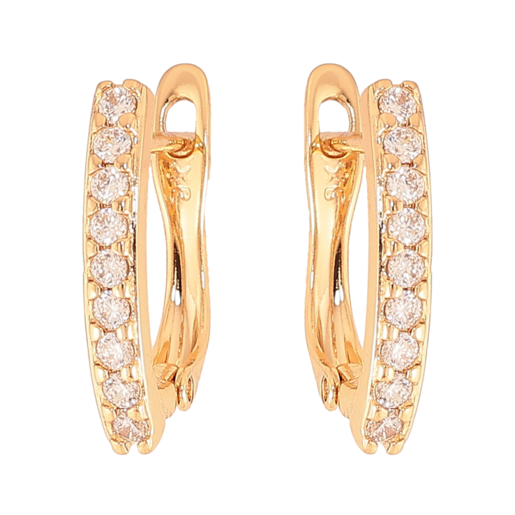 Серьги Xuping цвет Позолота 18К английский замок "Дорожки кристаллов" фото №14 Серьги Xuping цвет Позолота 18К английский замок "Дорожки кристаллов" фото №14