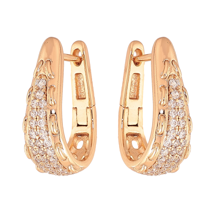 Серьги Xuping цвет Позолота 18К английский замок "Инкрустация кристаллами" фото №9 Серьги Xuping цвет Позолота 18К английский замок "Инкрустация кристаллами" фото №9