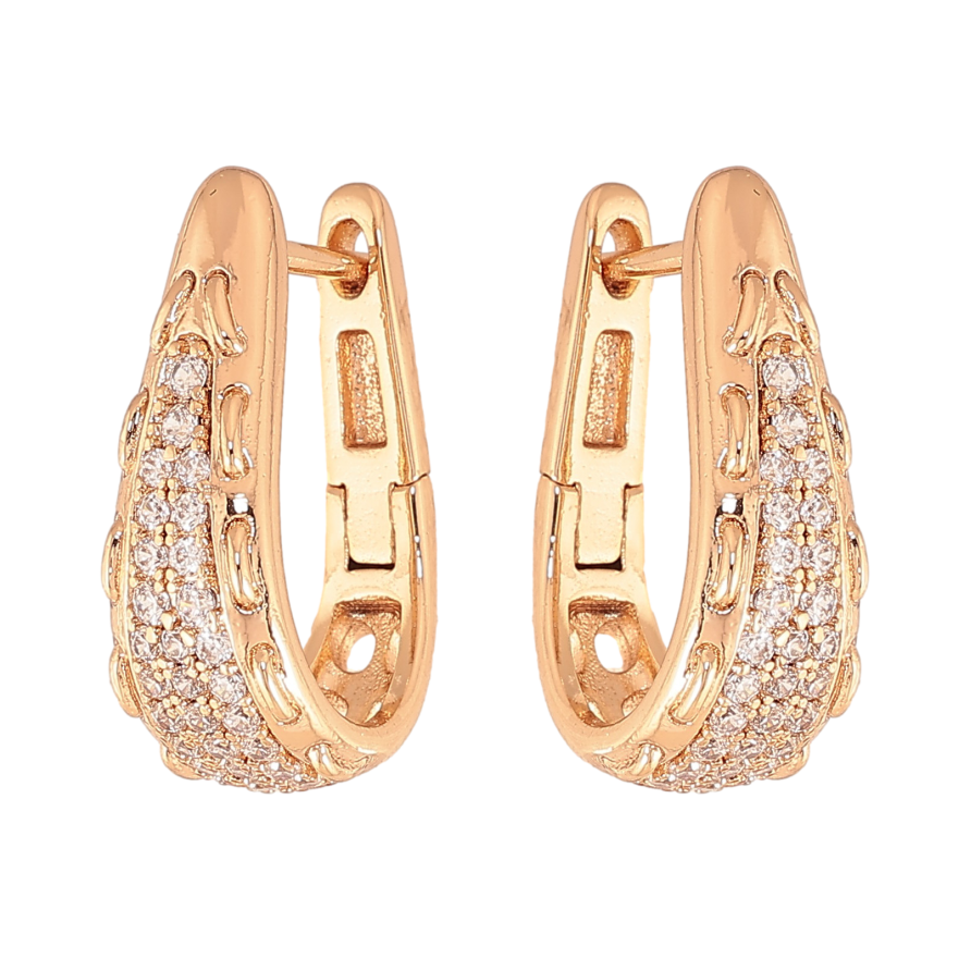 Сережки Xuping колір Позолота 18К англійський замок "Інкрустація кристалами" фото №1 Сережки Xuping колір Позолота 18К англійський замок "Інкрустація кристалами" фото №1